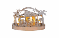 Solight vánoční dřevěný betlém podsvícený, 5x LED, přírodní dřevo, 25cm, 2x AA - 1V275