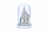Solight LED vánoční dekorace, zasněžená krajina s domkem, 18cm, 10x LED, 2x AAA - 1V264