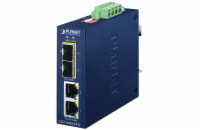 Planet IGT-2205AT-E průmyslový kompaktní konvertor 2x1GBASE-T to 2x1GBASE-X SFP, IP40, -40~75°C, 12-58VDC