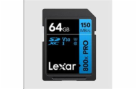 Lexar SDXC 800x Pro UHS-I cards, C10 (V30) U3, R150, 64GB