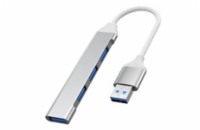 PremiumCord Hub USB3.2A na USB3.2 A + 3x USB2.0 A, SuperSpeed 5Gbps, hliníkové pouzdro