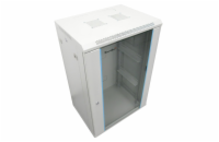 XtendLan 15U/600x600, na zeď, jednodílný, rozložený, skleněné dveře, šedý