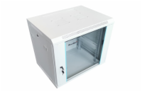 XtendLan 9U/600x600, na zeď, jednodílný, rozložený, skleněné dveře, šedý