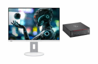Počítač Fujitsu Esprimo Q558 + Fujitsu B24-9W  Počítač - 24 palců, 8 GB, Intel Core i5-9400T 1.80 GHz, 256 GB SSD, Windows 11 Pro, 1920 x 1200 px, Intel UHD Graphics 630, Sada mini PC + monitor.