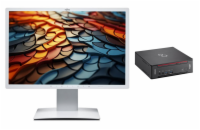 Počítač Fujitsu Esprimo Q558 + Fujitsu B24W-7 LED  Počítač - 24 palců, 8 GB, Intel Core i3-8100T 3.10 GHz, 256 GB SSD, Windows 11 Pro, 1920 x 1200 px, Intel UHD Graphics 630, DVD-RW, Sada mini PC + m