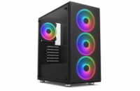 1stCOOL RAINBOW 4, skrinka ATX, zdroj 650W 88+, 4x RGB ventilátor, USB3, čierna