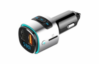 WG - Nabíječka do auta, Transmitter FM, QC 3.0, stříbrná