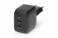 NEDIS síťová nabíječka/ 45 W/ PD 3.0/ rychlé nabíjení/ 2.25 / 3.0 A/ 2x USB-C/ černá