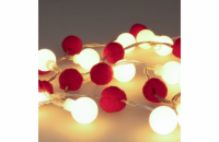 Solight LED vánoční řetízek červená-bílá, 20x LED, 1,5m, 2xAA - 1V292