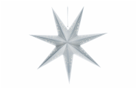 Solight LED vánoční hvězda stříbrná, závěsná, časovač, 60cm, 20x LED, 2x AA - 1V294