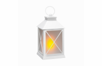 Solight LED vánoční lucerna bílá, 20cm, časovač, 2x AA - 1V288