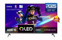 CHiQ U55QST TV 55", UHD, QLED, ultratenká, Google TV, DLG 120 Hz, Dolby Audio, Frameless, metalická