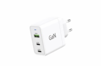 WG - Síťová nabíječka GaN 3x USB, 1x USB-A 30W + 2x USB-C 65W, bílá