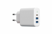 WG - Síťová nabíječka 3x USB, 1x USB-A QC 3.0 + 1x USB-A QC 3.0 + 1x USB-C PD 3.0, bílá