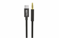 WG - Kabel Type-C (male) na AUX 3,5mm jack (male), 1,5metru, DAC chip, černá