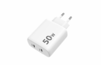 WG - Síťová nabíječka 2x USB-C 50W, 1x USB-C PD 30W + 1x USB-C PD 20W, bílá
