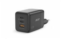 ACER Adaptér 100W GaN charger, 3porty: 2x USB-C + 1x USB-A ports, EU a UK zástrčka, textilní obal, black