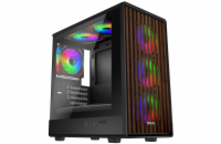 EVOLVEO Panthera, mATX/6x ARGB 120/dřevo+sklo
