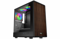 EVOLVEO Panthera, mATX/3x ARGB 120/dřevo+sklo