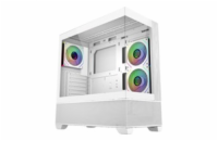 Cooler Master case Elite 690 Wood, ATX, Průhledná bočnice, 3x 120mm ARGB Fan, Bílá