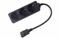 Prodlužovací přívod 3x230V DE SCHUKO pro UPS (IEC320-C14), 30cm