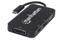 MANHATTAN Dokovací stanice USB-C 4v1, 1xDP, 1xHDMI, 1xVGA, 1xDVI