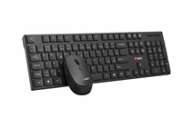 BAZAR - C-TECH klávesnice s myší WLKMC-03, Bezdrátový set 2.4GHz, CZ, Černá, rozbaleno