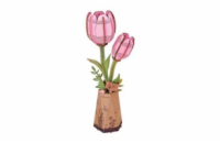 RoboTime 3D dřevěná skládačka Růžový tulipán