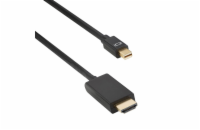 DeTech kabel Mini DP - HDMI (M/M) - 3 m Praktický 3m propojovací kabel DeTech Mini DisplayPort – HDMI umožní snadné připojení notebooku či počítače k monitoru, TV nebo projektoru. Kvalitní měděné vod