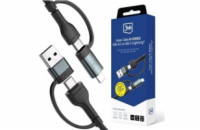 3mk Hyper kabel N-SERIES 2 in 2 A/C - C/Lightning 1.2m 9V/2A 60W černý