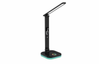 Platinet PDL711RGBB stolní LED lampa stmívatelná, bezdrátové nabíjení, hodiny, černá