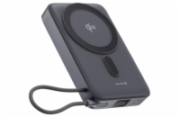 Swissten Power Bank Magsafe Qi2 15W, 10000 mAh s Integrovaným Kabelem USB-C Černá