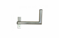 Držák antény na zeď u okna s pásem, levé uchycení, galvanický zinek, délka 25cm, průměr 3,2cm