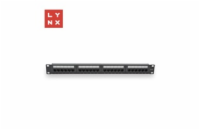 BAZAR - LYNX 19" patch panel  24-port, UTP Cat6, 50µ, nestíněný, černý - POŠKOZENÝ OBAL