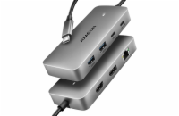 AXAGON HMC-CUB83X2, USB 10Gbps hub, 2x USB-A, USB-C, HDMI & DP 4k/144Hz, RJ-45, PD 100W, kabel 15cm