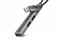 AXAGON HUE-STA, 4x USB ALU STRIP hub, 1x USB-A 5Gbps, 2x USB-A & 1x USB-C 480Mbps, kabel USB-A 12cm
