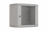 LANBERG 19" RACKOVÁ SKŘÍŇ PRO MONTÁŽ NA STĚNU 9U/540X350 (FLAT PACK) S PROSKLENÝMI DVEŘMI ŠEDÁ