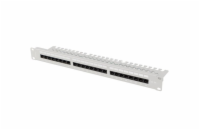 LANBERG PATCH PANEL 24 PORTŮ 1U 19" CAT.6A UTP S POLICÍ ŠEDÝ