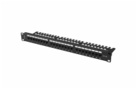 LANBERG PATCH PANEL 24 PORTŮ 1U 19" CAT.6A UTP S POLICÍ ČERNÝ