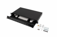 LANBERG 19" 1U OPTICKÝ PATCH PANEL 12XSC DUPLEX / 12XLC QUAD ČERNÝ + PŘÍSLUŠENSTVÍ 