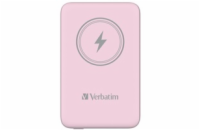 VERBATIM Powerbanka Charge  n  Go, Magnetická, 10000 mAh, USB-C, Růžová