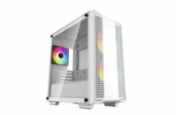 DEEPCOOL Case CC360 WH ARGB, mATX, Průhledná bočnice, 3x 120mm Fan, bílá