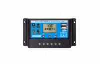 Solární regulátor PWM 12-24V/30A+USB pro Pb baterie, LiFePO4, Li-ion
