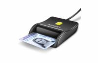 BAZAR - AXAGON CRE-SM3N, USB-A FlatReader čtečka kontaktních karet Smart card (eObčanka), kabel 1.3m - Poškozený obal (K