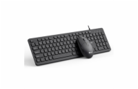 Klávesnice C-TECH KBM-105, drátový combo set s myší, USB, CZ/SK