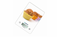 PLATINET kuchyňská váha -  7 kg kapacita,  200x145x20 mm, motiv MUFFIN 