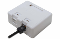 XtendLan Zásuvka 2x RJ-45, Cat5e, nestíněná, na zeď, spodní vývod, narážecí s krytkou