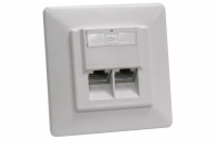 XtendLan Zásuvka 2x RJ-45, Cat5e, stíněná, pod omítku, šikmý vývod, narážecí dual