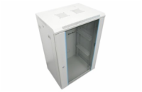 BAZAR - XtendLan 19" nástěnný rozvaděč 15U 600x450, nosnost 60 kg, skleněné dveře, svařovaný, šedý - poškozený obal