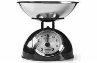 NEDIS Melissa kuchyňská váha/ analogová/ nosnost 5kg/ vyjímatelná mísa/ nerezová ocel/ černá